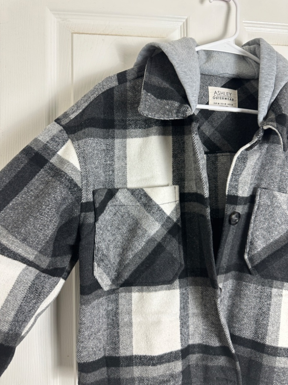 Ashley Outerwear Black Plaid Shacket Women Size M Winter Grunge Streetwear - Picture 2 of 5
